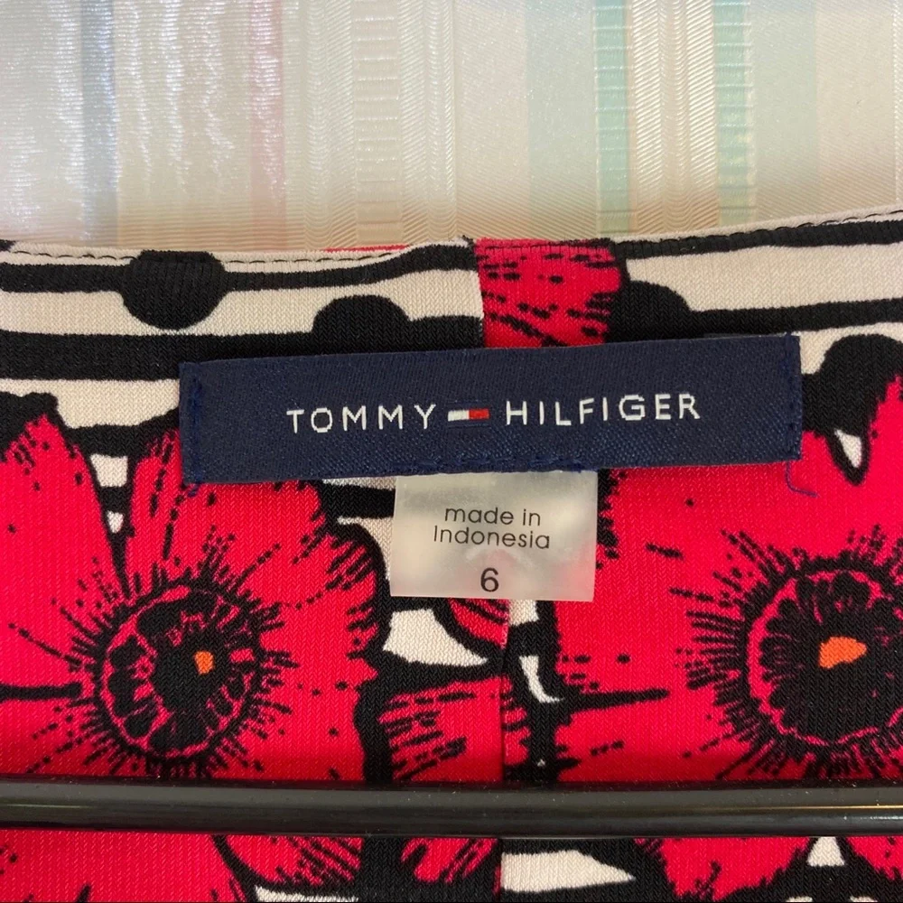 Tommy Hilfiger Floral Pink Black Sleeveless Dress - Picture 3 of 7